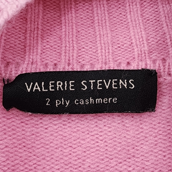 Valerie Stevens Women's 2 Ply Cashmere Textured Zip Cardigan Sweater - Picture 3 of 6